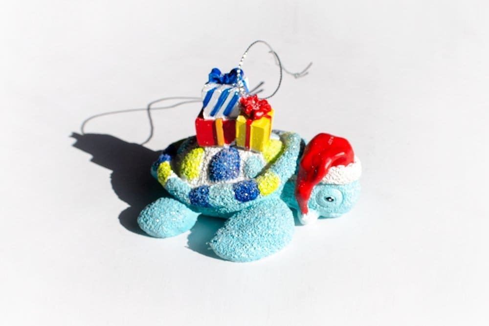 The Presents Christmas Packages Ornament Theo Christmas Tree Ornament, santa hat, packages, sea turtle, online store,